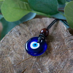 Small Glass Evil Eye Necklace-Necklaces & Pendants-Siesta Crafts
