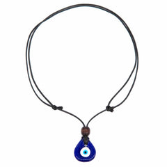 Small Drop Glass Evil Eye Necklace-Necklaces & Pendants-Siesta Crafts