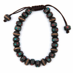 Bone Bead Bracelet - Black-Bracelets & Wristbands-Siesta Crafts