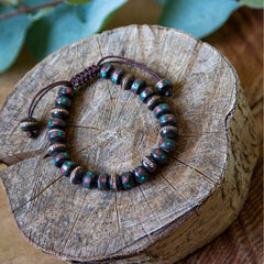 Bone Bead Bracelet - Black-Bracelets & Wristbands-Siesta Crafts