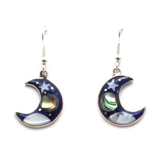 Stellar Crescent Moon Earrings-Earrings-Siesta Crafts