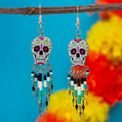 Calavera Skull Earrings-Earrings-Siesta Crafts