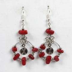 Spiral Stone Earrings-Earrings-Siesta Crafts
