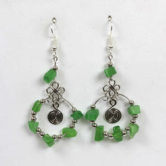 Spiral Stone Earrings-Earrings-Siesta Crafts