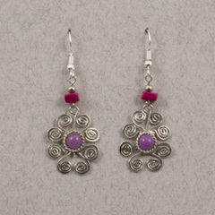 Spiral Flower Earrings-Earrings-Siesta Crafts