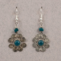Spiral Flower Earrings-Earrings-Siesta Crafts