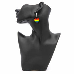 Rainbow Heart Earrings-Earrings-Siesta Crafts