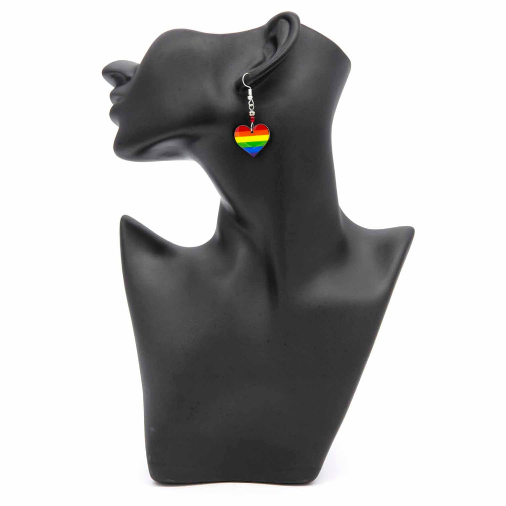 Rainbow Heart Earrings-Earrings-Siesta Crafts
