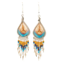 Peacock Bead Earrings-Earrings-Siesta Crafts