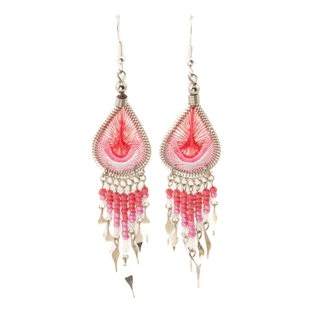 Peacock Bead Earrings-Earrings-Siesta Crafts