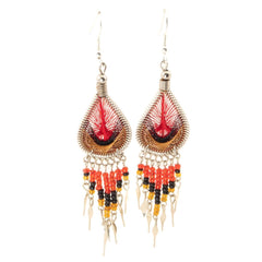 Peacock Bead Earrings-Earrings-Siesta Crafts