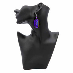 Oval Incan Pattern Earrings-Earrings-Siesta Crafts