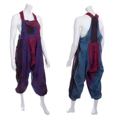 Block Print Harem Dungarees-Dungarees & Jumpsuits-Siesta Crafts