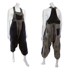 Block Print Harem Dungarees-Dungarees & Jumpsuits-Siesta Crafts