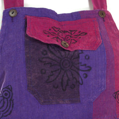 Block Print Harem Dungarees-Dungarees & Jumpsuits-Siesta Crafts