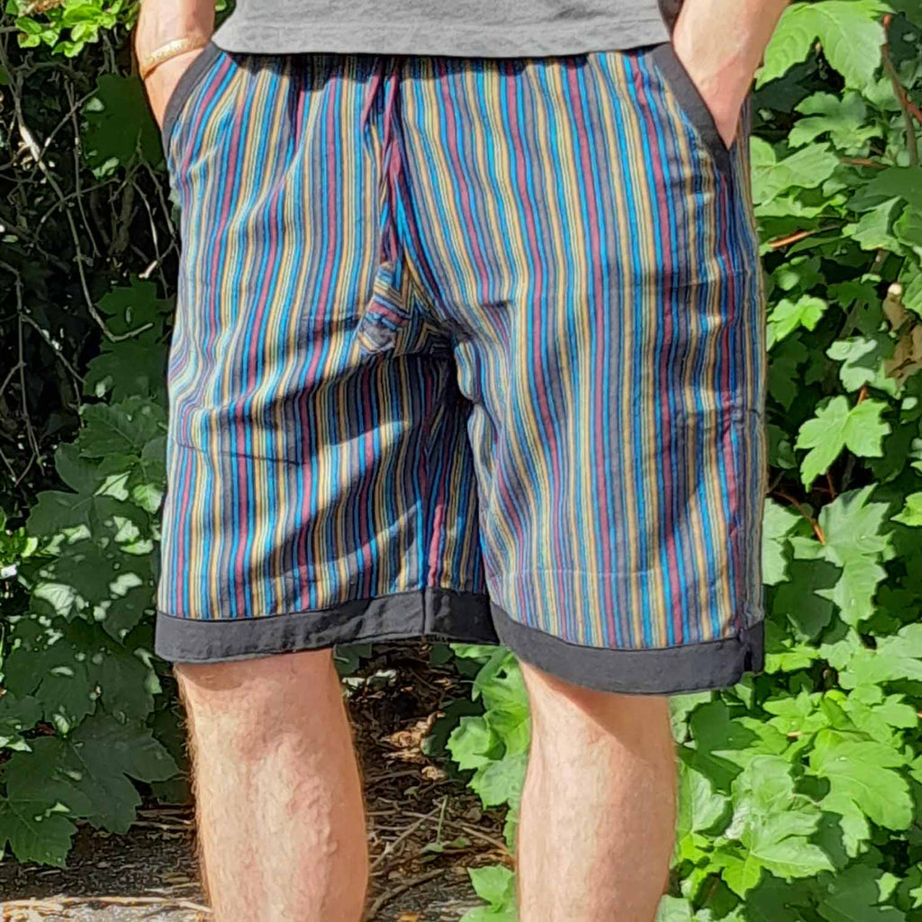 Stripe and Trim Shorts-Shorts-Siesta Crafts