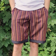 Stripe and Trim Shorts-Shorts-Siesta Crafts