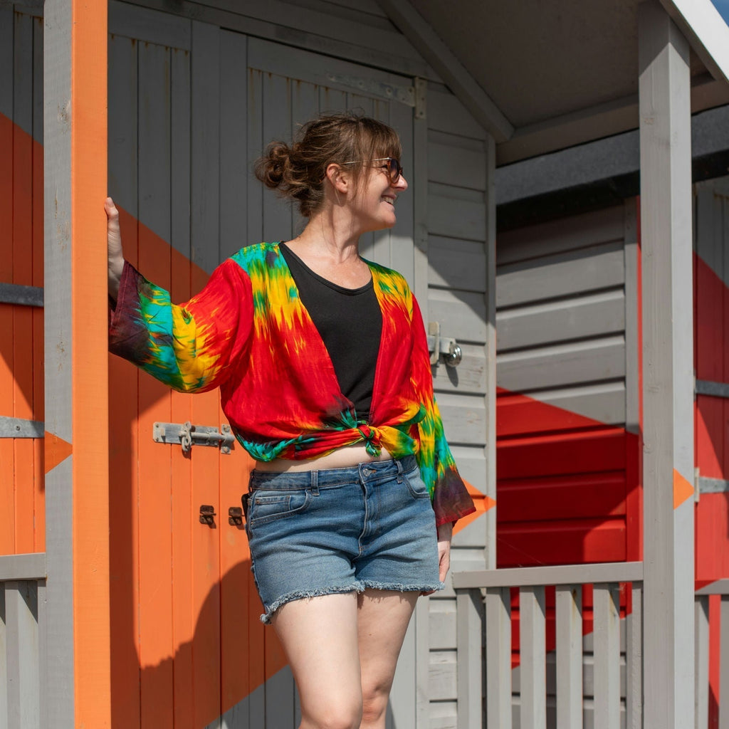 Swirl Tie Dye Shrug-Tops-Siesta Crafts