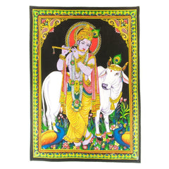 Lord Krishna Wall Hanging-Textiles-Siesta Crafts