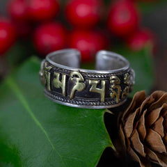 Nepalese Silver Om Ring-Rings-Siesta Crafts