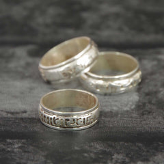 Spinning Silver Om Ring-Rings-Siesta Crafts