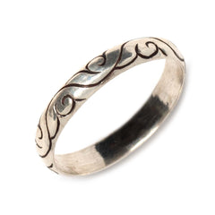 Carved Nepalese Silver Ring-Rings-Siesta Crafts