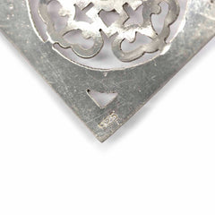 Square Mandala Silver Earrings-Earrings-Siesta Crafts