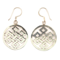 Endless Knot Circle Silver Earrings-Earrings-Siesta Crafts
