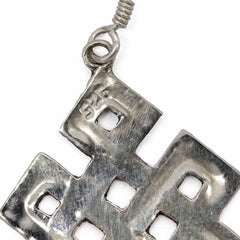 Blue Endless Knot Silver Earrings-Earrings-Siesta Crafts