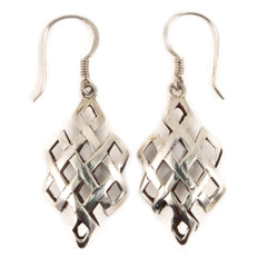 Endless Knot Cage Silver Earrings-Earrings-Siesta Crafts
