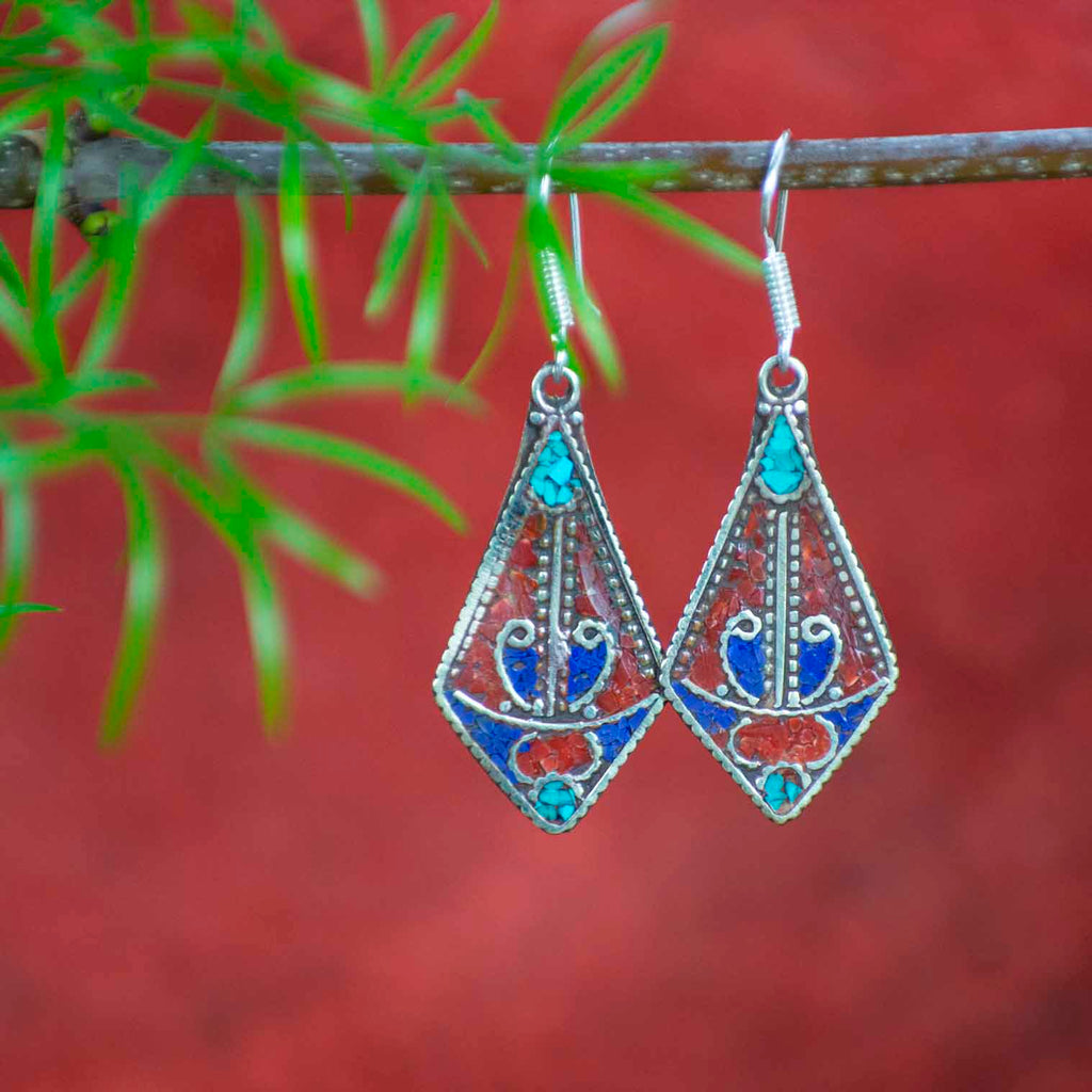 Metal Shield Earrings-Earrings-Siesta Crafts