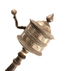Copper and Silver Prayer Wheel No.281-Buddhism-Siesta Crafts
