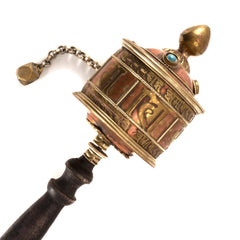 Copper Om Mantra Prayer Wheel No.284-Buddhism-Siesta Crafts