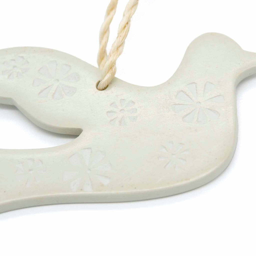 Dove Soapstone Christmas Decoration - Natural-Home Décor-Siesta Crafts