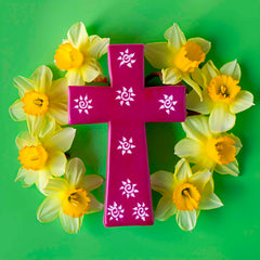 Standing Patterned Soapstone Cross-Christianity-Siesta Crafts