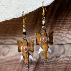 Spiral Elephant Head Earrings-Earrings-Siesta Crafts