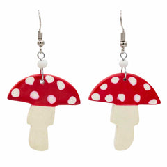 Soapstone Mushroom Earrings-Earrings-Siesta Crafts