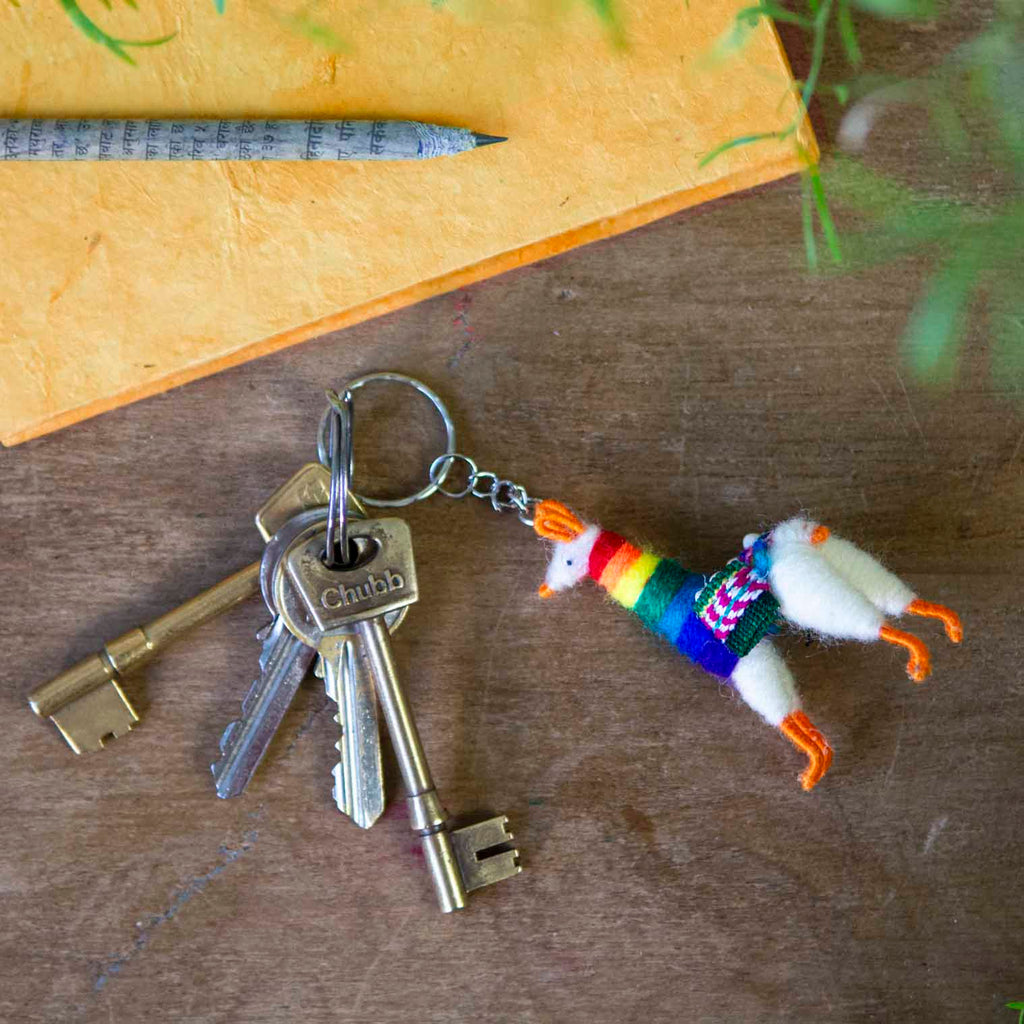 Llama Keyring-Keyrings & Bag Charms-Siesta Crafts