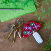 Flat Mushroom Felt Keyring-Keyrings & Bag Charms-Siesta Crafts