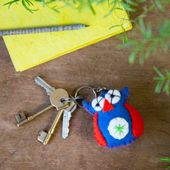 Owl Felt Keyring-Keyrings & Bag Charms-Siesta Crafts