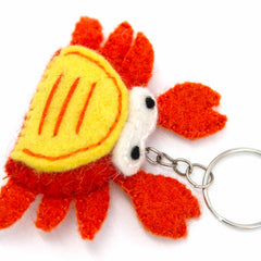 Crab Felt Keyring-Keyrings & Bag Charms-Siesta Crafts