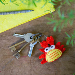 Crab Felt Keyring-Keyrings & Bag Charms-Siesta Crafts