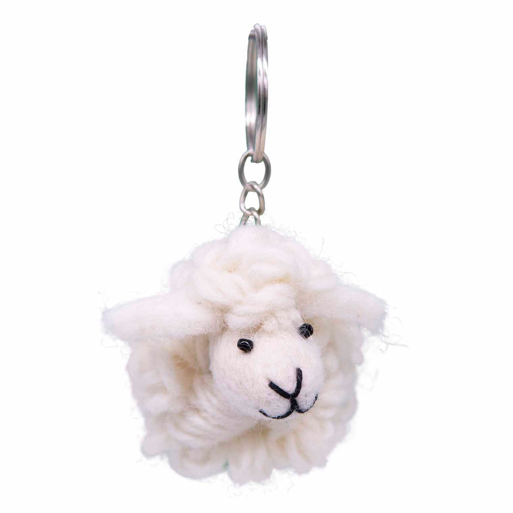 Sheep Felt Keyring-Keyrings & Bag Charms-Siesta Crafts