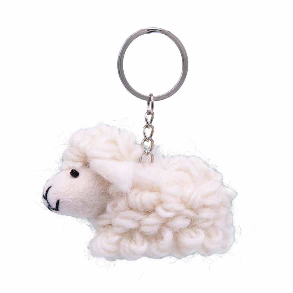 Sheep Felt Keyring-Keyrings & Bag Charms-Siesta Crafts