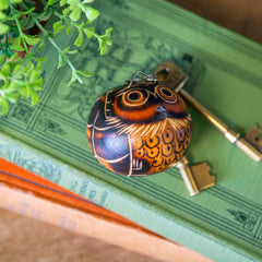 Gourd Owl Keyring-Keyrings & Bag Charms-Siesta Crafts