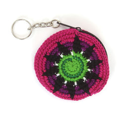 Mini Round Crochet Keyring Purse-Bags & Purses-Siesta Crafts