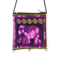 Sequin Elephant Purse-Bags & Purses-Siesta Crafts
