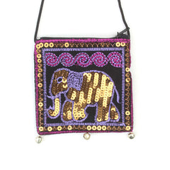 Sequin Elephant Purse-Bags & Purses-Siesta Crafts