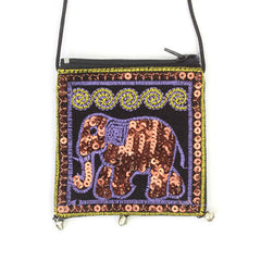 Sequin Elephant Purse-Bags & Purses-Siesta Crafts