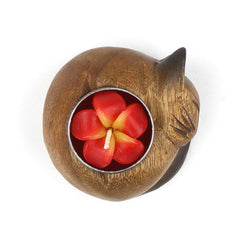 Curled Cat Tealight Holder-Home Décor-Siesta Crafts